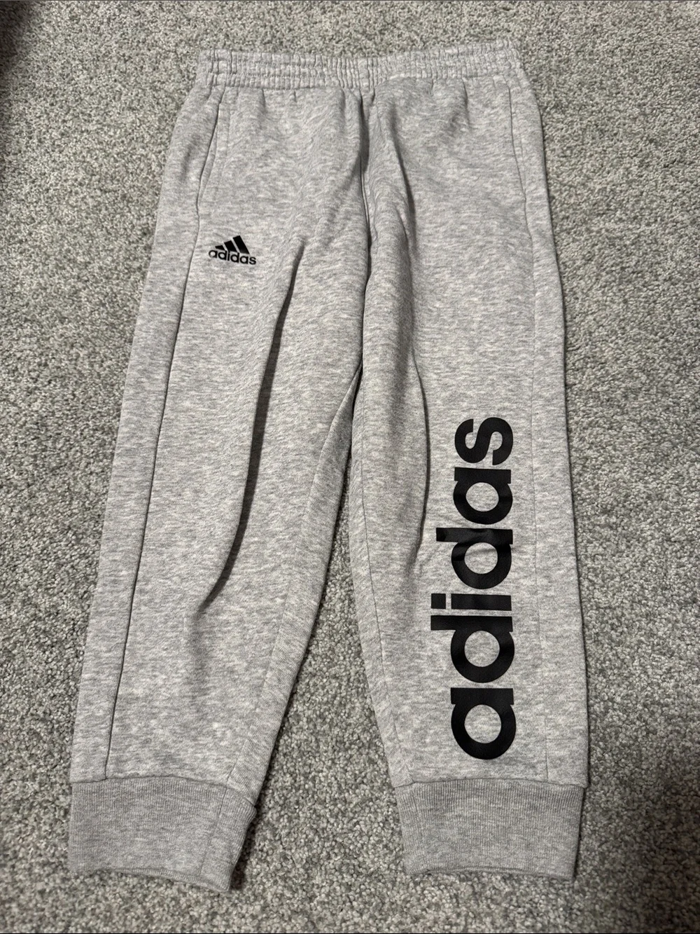 adidas Kids Gray Sweat Joggers with Black Logo